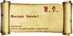 Mocsek Vendel névjegykártya